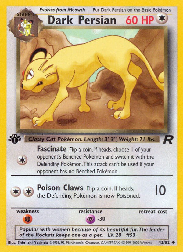 Dark Persian #60 Pokémon Card from Pokemon Team Rocket Set